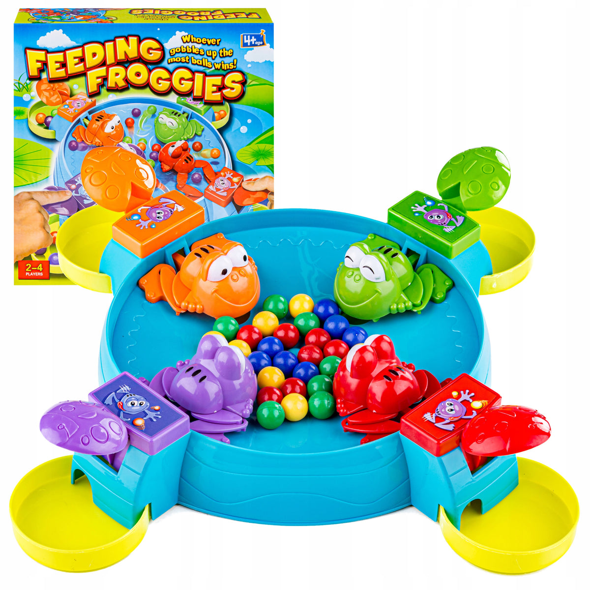 Skill game for reflexes Feeding Frogs Balls Hungry Happy Frogs