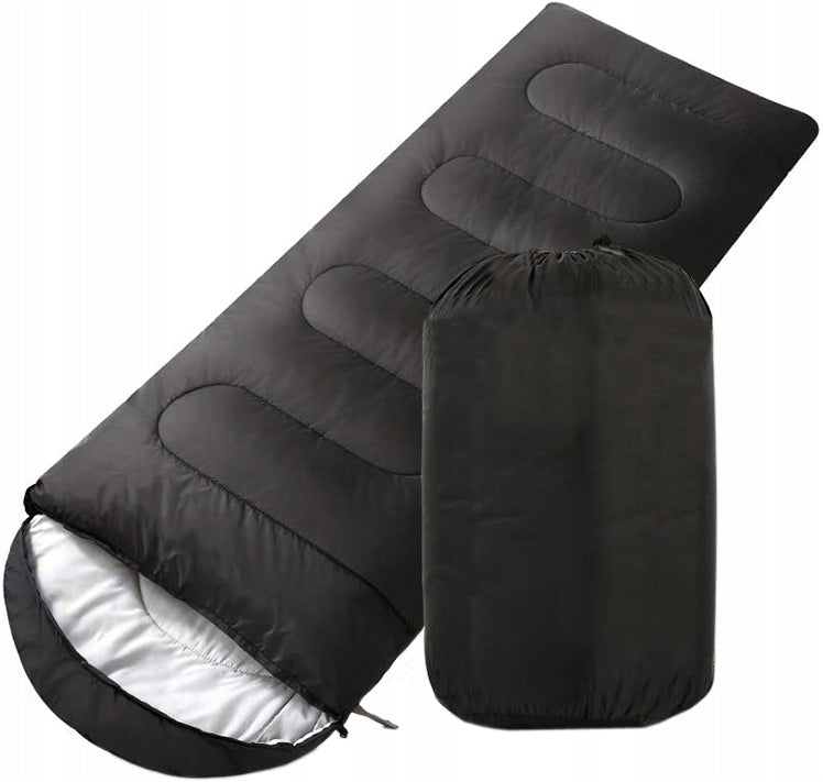 Sleeping Bag Mummy Tourist 2in1 210×75cm Warm Hood Quilt Cover Black Brand Unitec