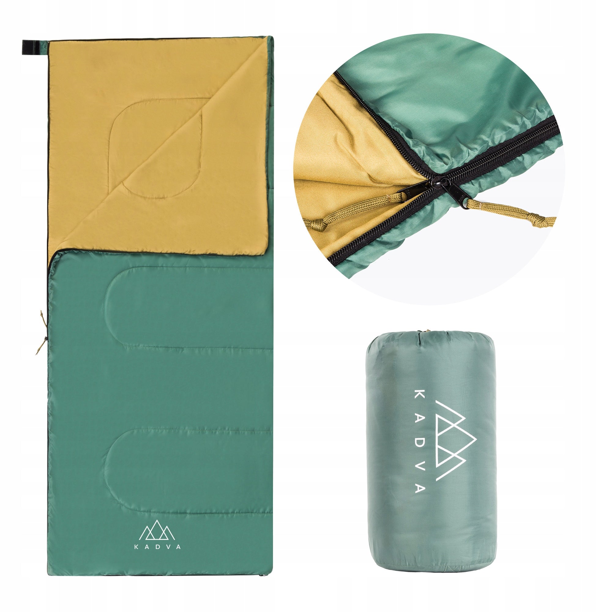 Sleeping bag KADVA Karvilo green Uni 180cm x 75cm THIN LIGHT HIKING