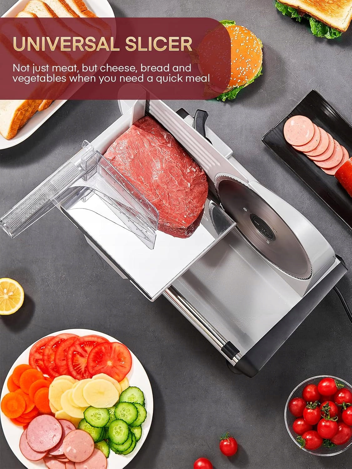 Slicer FOHERE ELECTRIC CATERING SLICER silver/grey 200 W Manufacturer code B0B5H6DB63