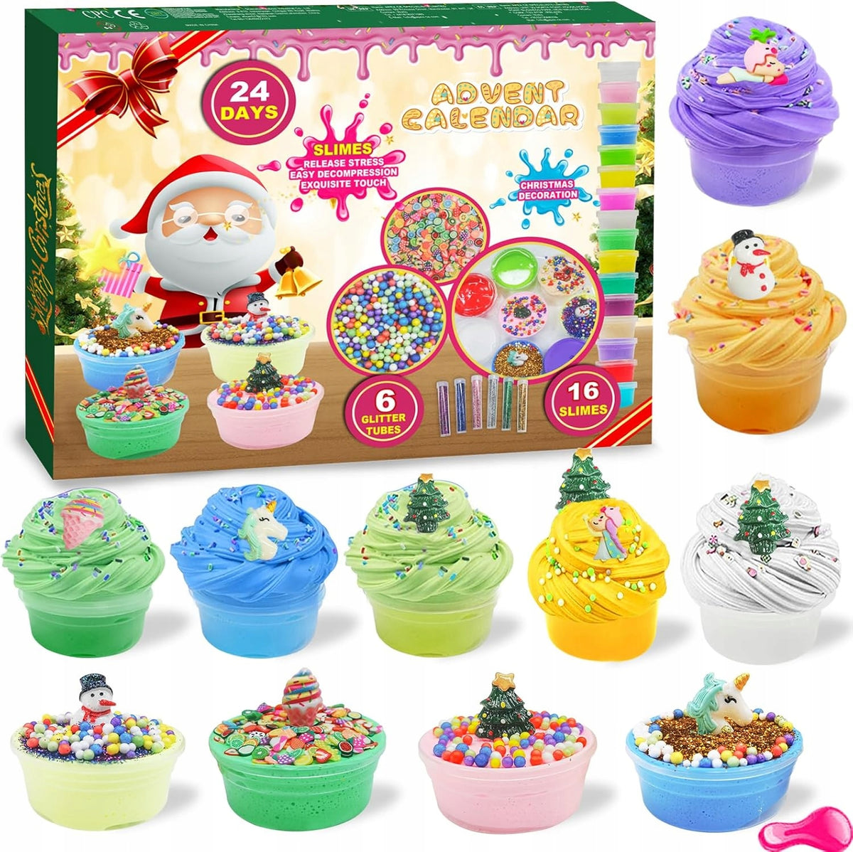 Slime Advent Calendar for Children 2025 Set Gluty Large Creative 24in1