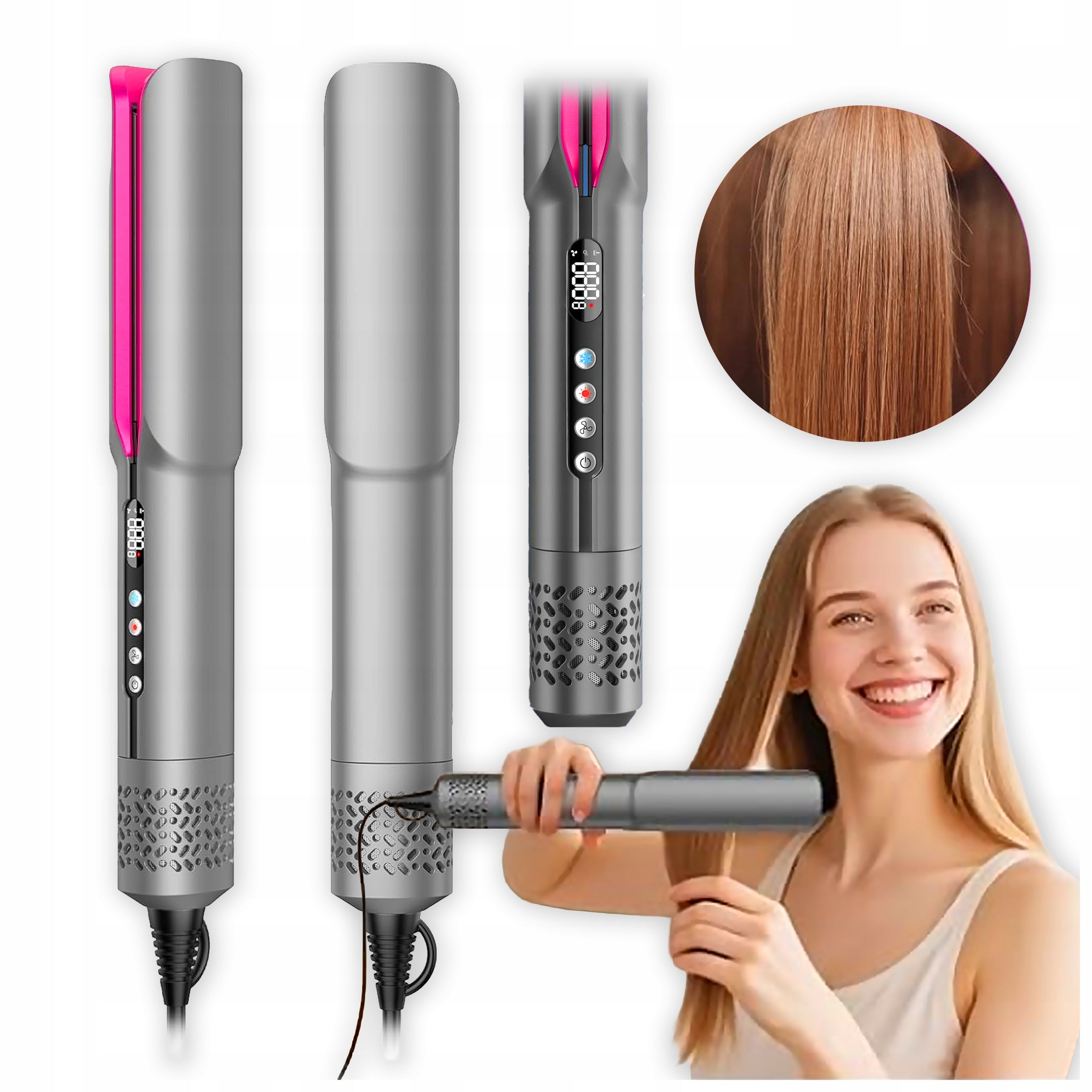 Slopehill 1300W Air Straightener 2in1 Ion Dryer and Straightener
