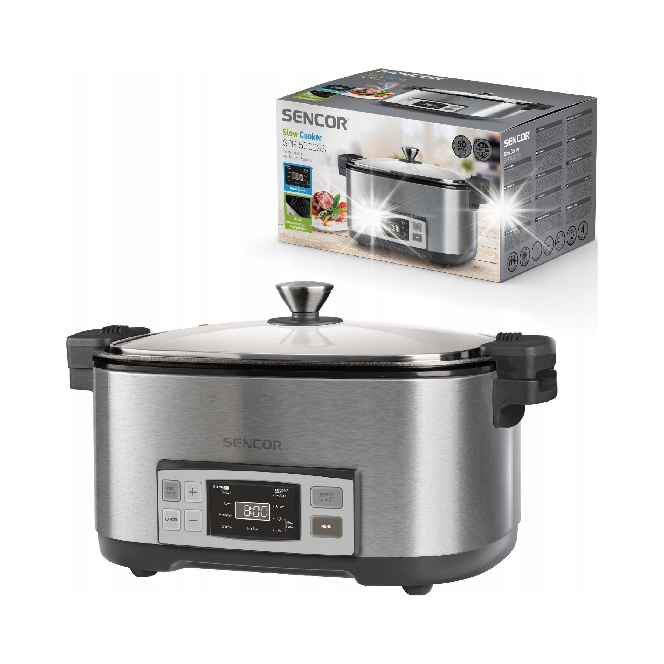 Slow Cooker Sencor SPR 5500SS 6l 1350W Timer IP20