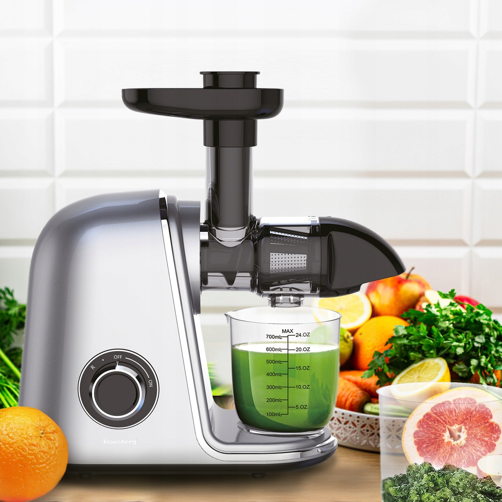 Slow Juicer 150W Fruit Vegetable Juice COLD PRESS KLAUSBERG 7868 EAN (GTIN) 5908287278684