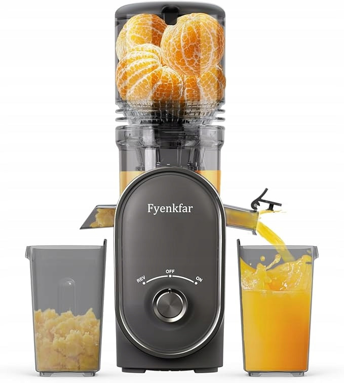 Slow Juicer 300W Fyenkfar, Silver Gray Reverse Gear