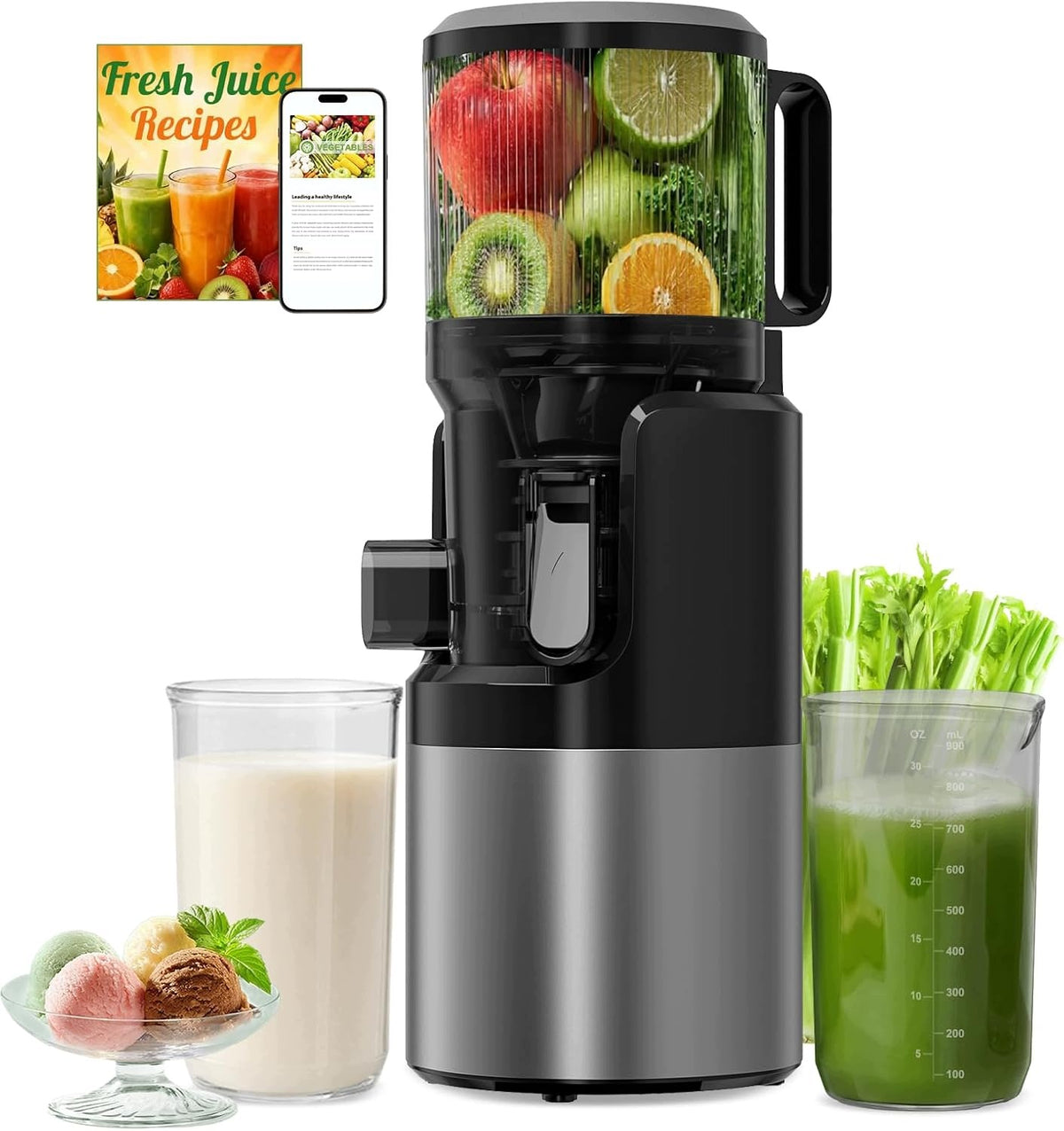 Slow Juicer 400W Inlet 152mm Juice Sorbet SJ-068