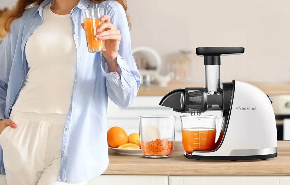 Slow Juicer AMZCHEF White 150W 7-Degree Silent Snail Manufacturer code 1501-WT