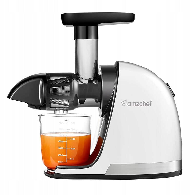 Slow Juicer AMZCHEF White 150W 7-Degree Silent Snail Packaging status original
