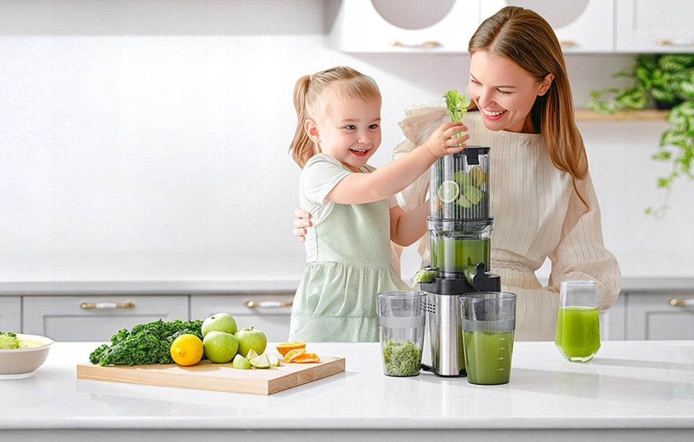 Slow Juicer Amzchef 3in1 For Juices Silver Auto Feeding Quiet Manufacturer code CE-ZM1902M-SV