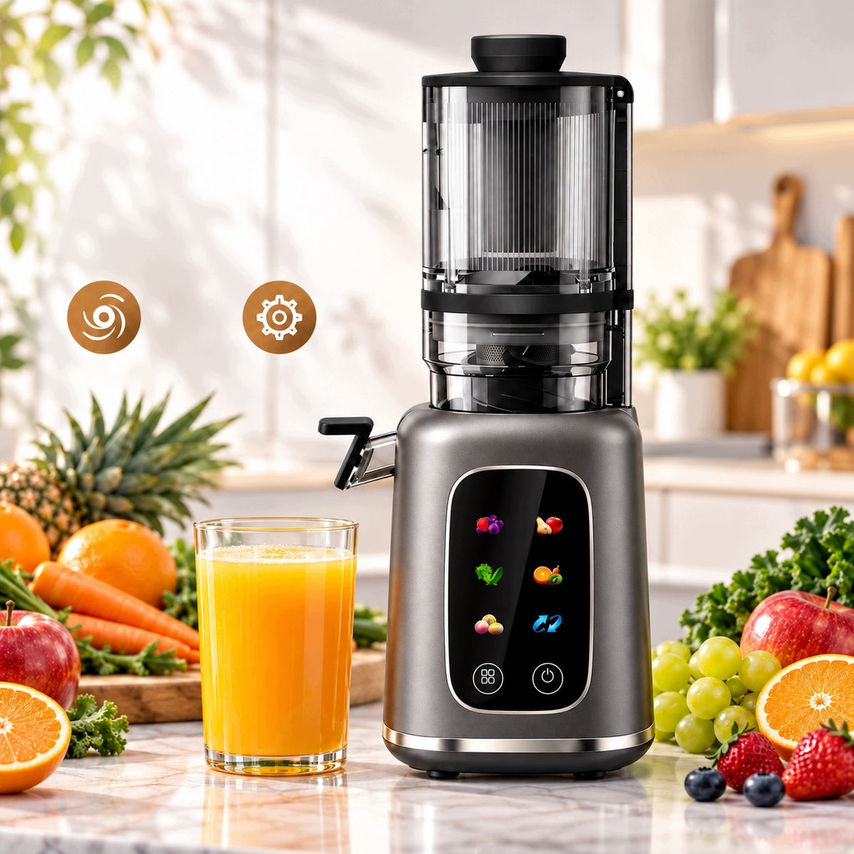 Slow Juicer Vertical YADIMI Screw Tritan BPA free,Vegetable Fruit Juicer Manufacturer code JS8107
