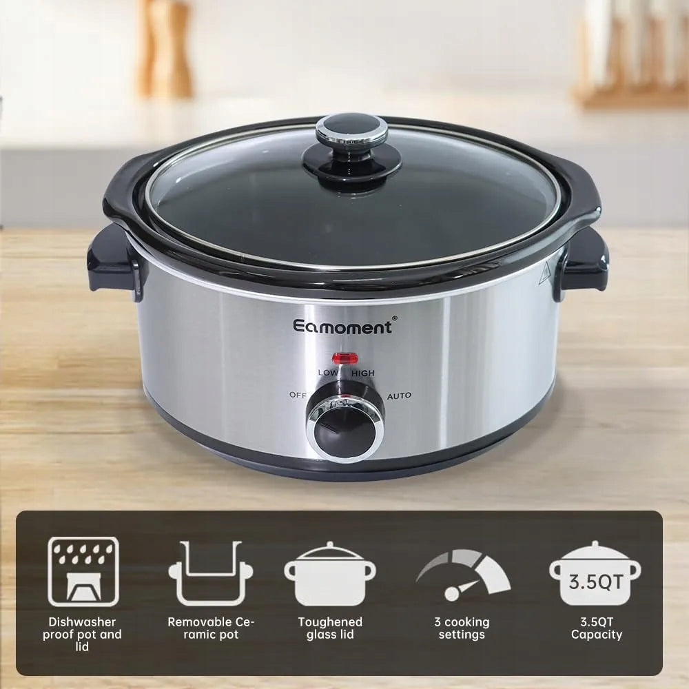 Slow cooker 200 W with 3 heating settings and power indicator 3,5 l Manufacturer code B0C14DTGFK