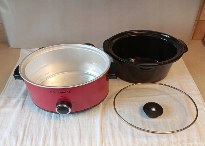 Slow cooker EAMOMENT SC-35A-OS 3,5l capacity Red. 200W. Dishwasher safe Dominant color silver/gray