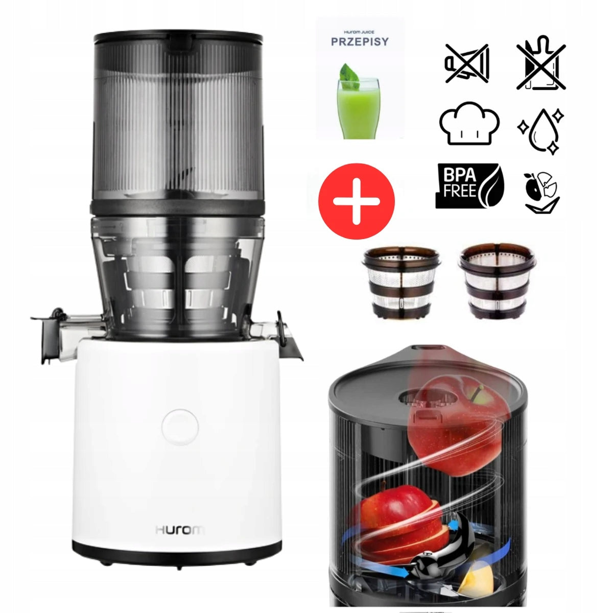 Slow juicer HUROM H320N For Fruit and Vegetable Juices White