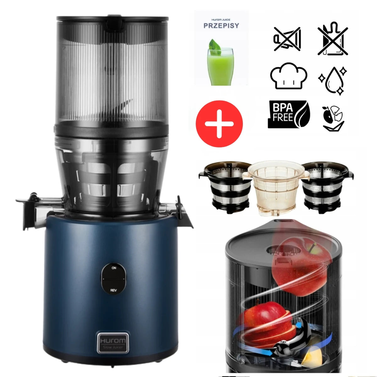 Slow juicer for fruit and vegetable juices Hurom H330P Blue