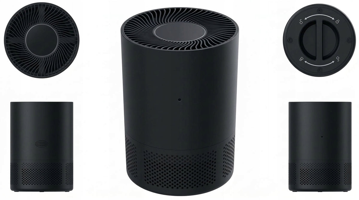 Small Air Purifier TUYA WiFi for Room 20-40m² 20dB HEPA Black Medical device no