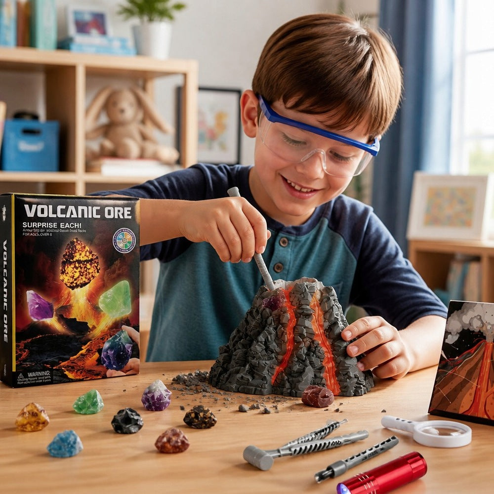 Small Archaeologist Volcano Mine Minerals Excavation UV Flashlight 12 Stones Manufacturer code 5906196037361