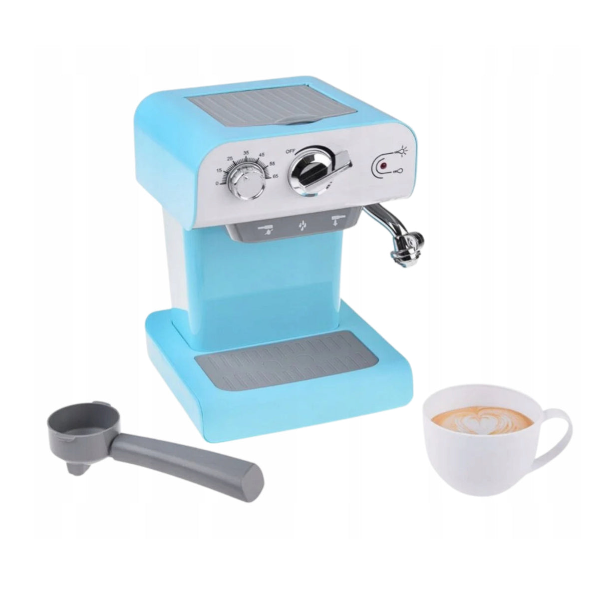 Small Barista Coffee Maker for Kids Realistic Water Flow Set Packaging status original