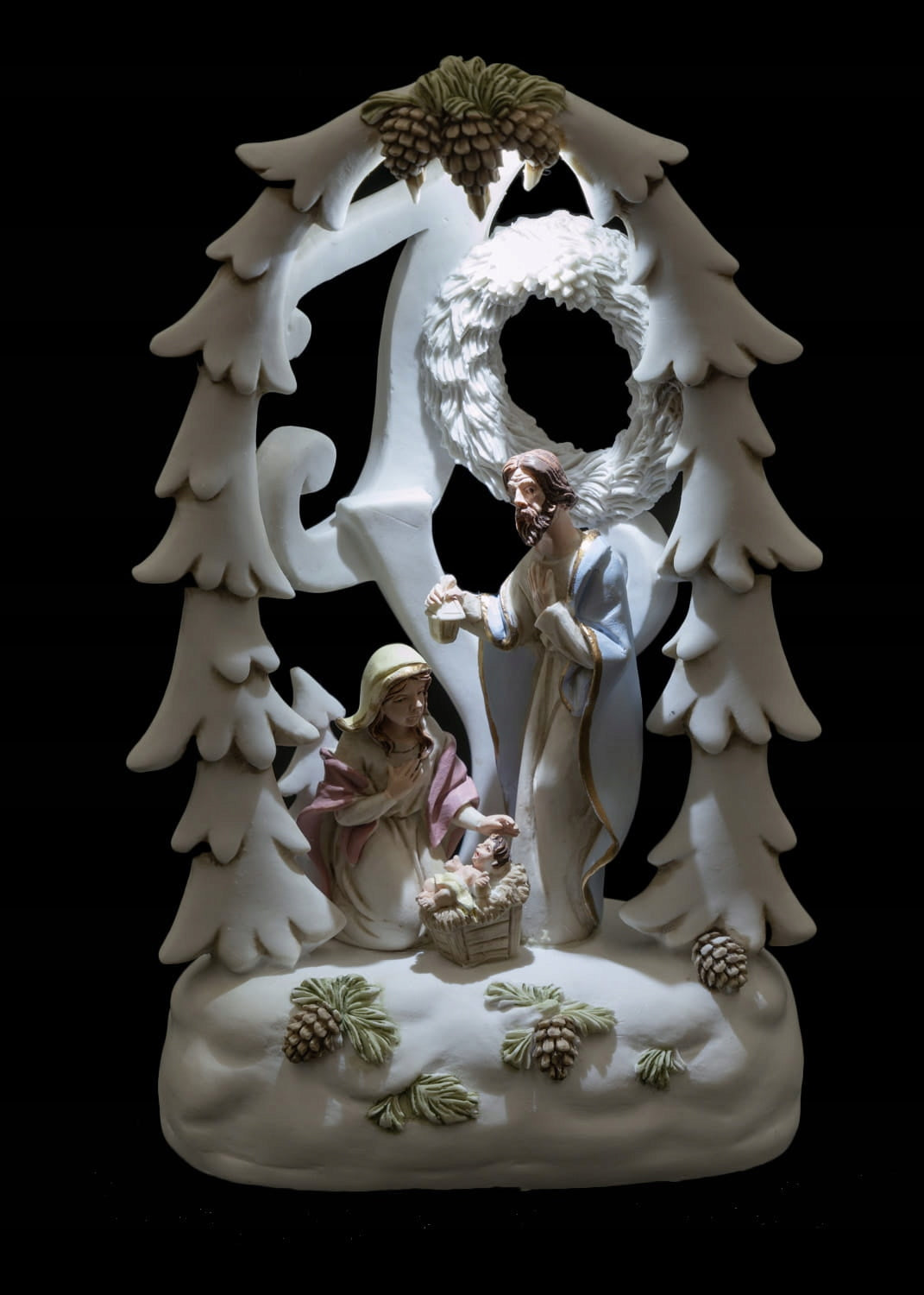 Small CHRISTMAS NATIVITY SCENE stable LED light Holy Family Manufacturer code KWA15114