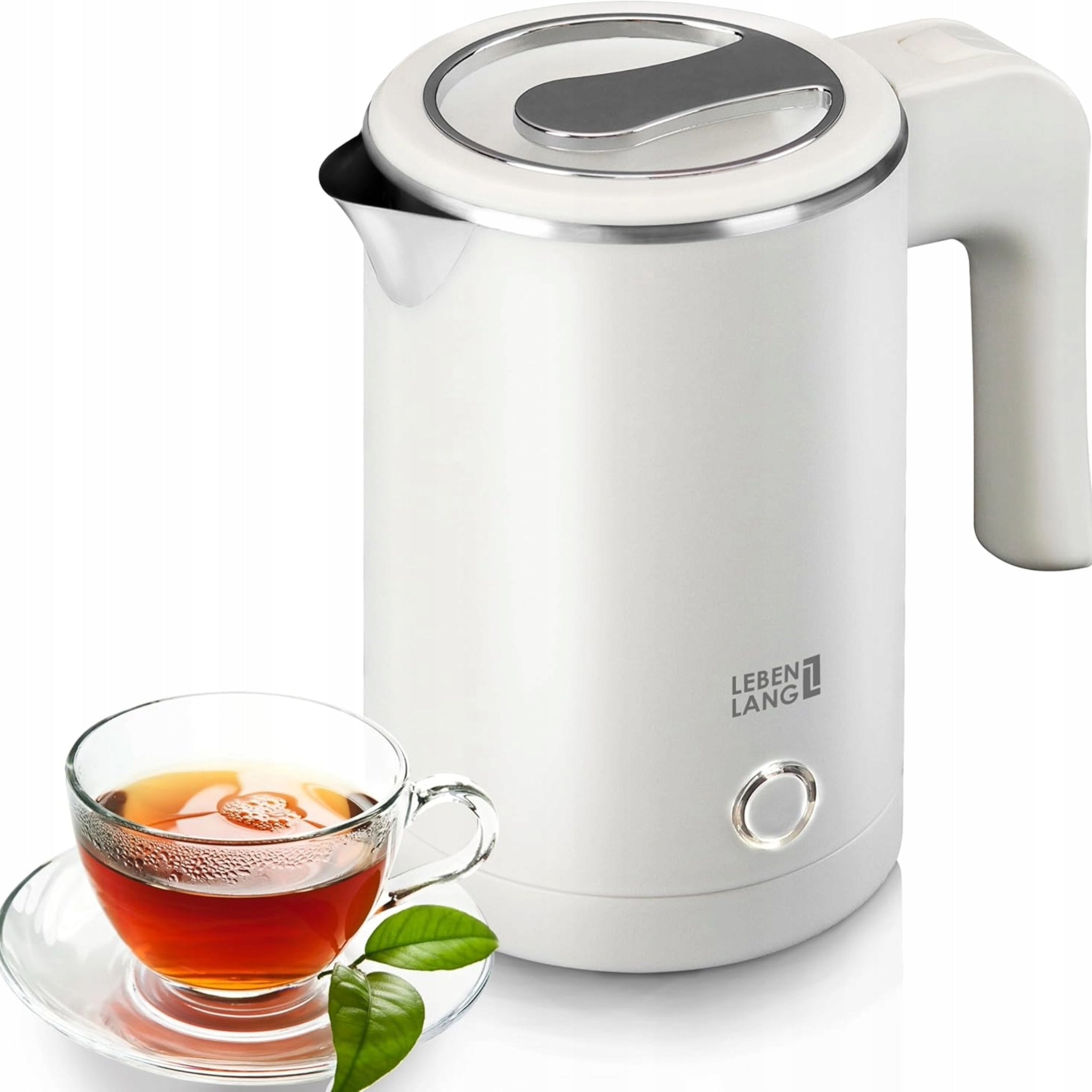 Small Electric Hiking Kettle 0,5L LEBENLANG Stainless Steel 600W