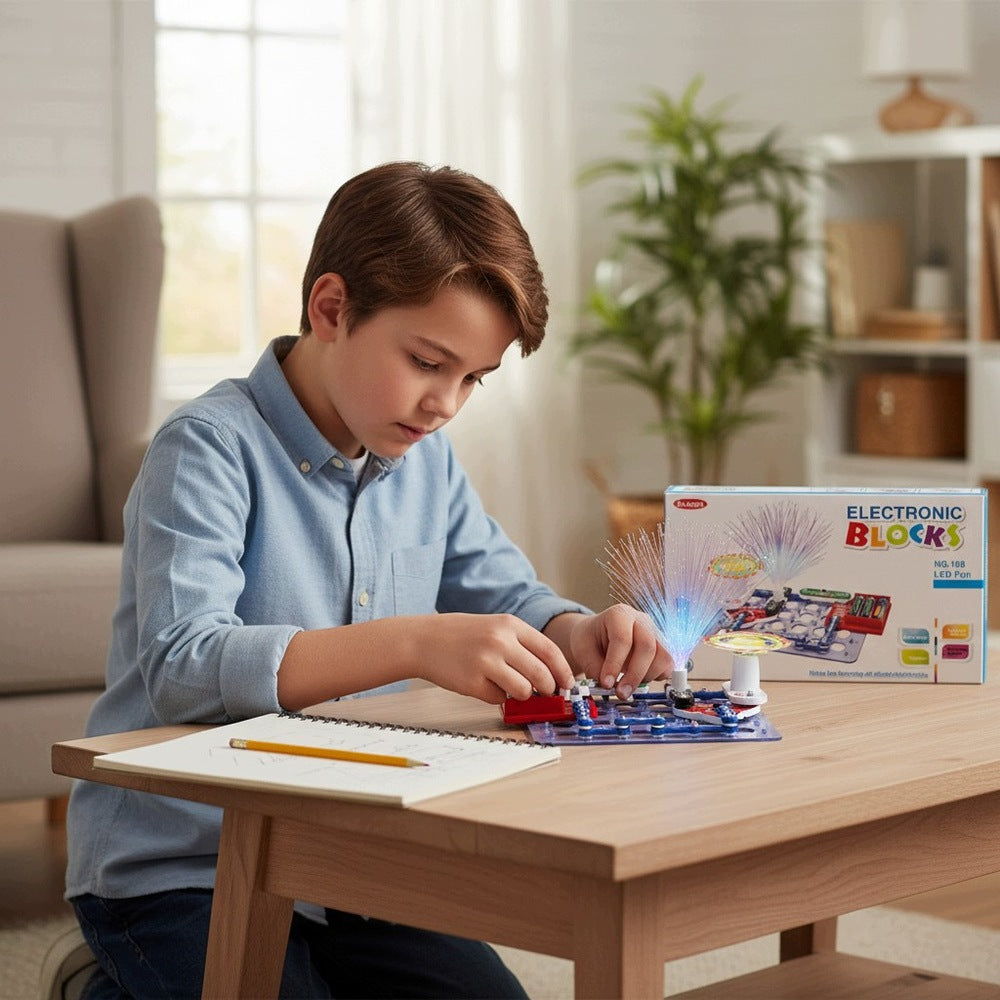Small Electronics Educational Kit Electrical Circuits LED Windmill For Kids Packaging status original
