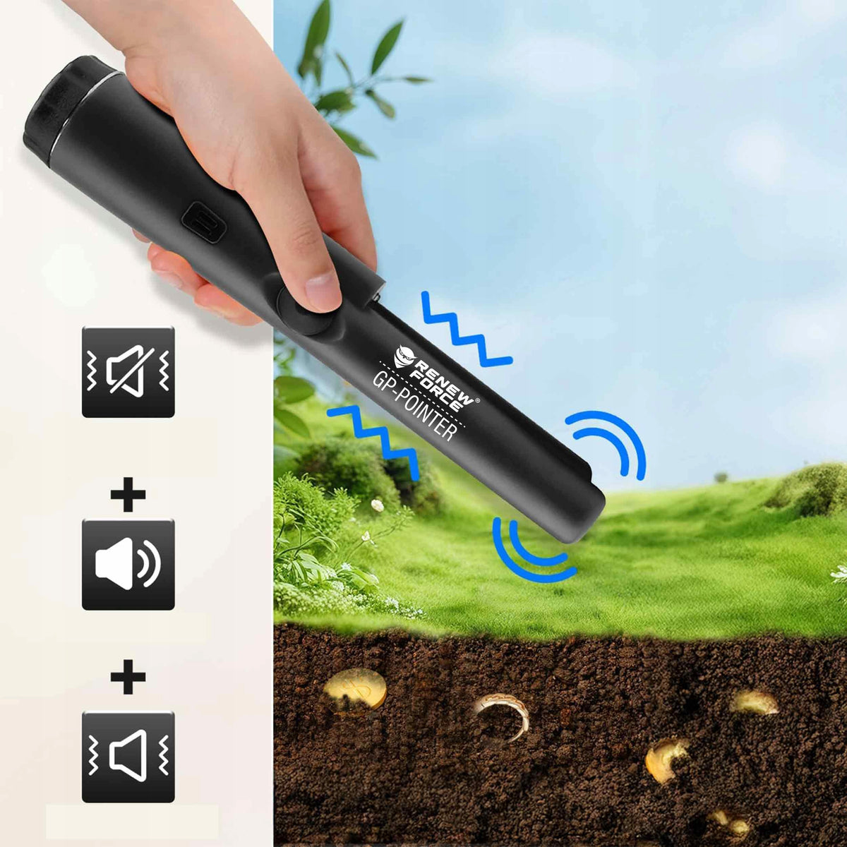 Small Metal Detector PINPOINTER TREASURES FOR BEACHES TO THE FOREST Packaging status original