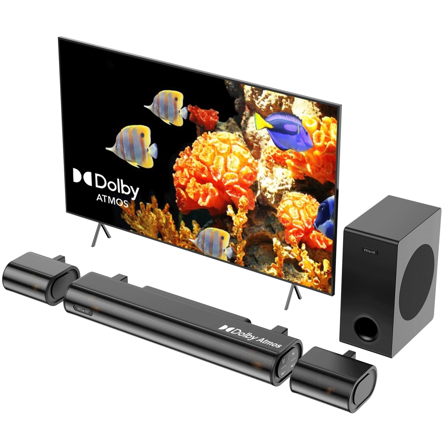 Small Powerful Soundbar Dolby Atmos Cinema 300W Bluetooth