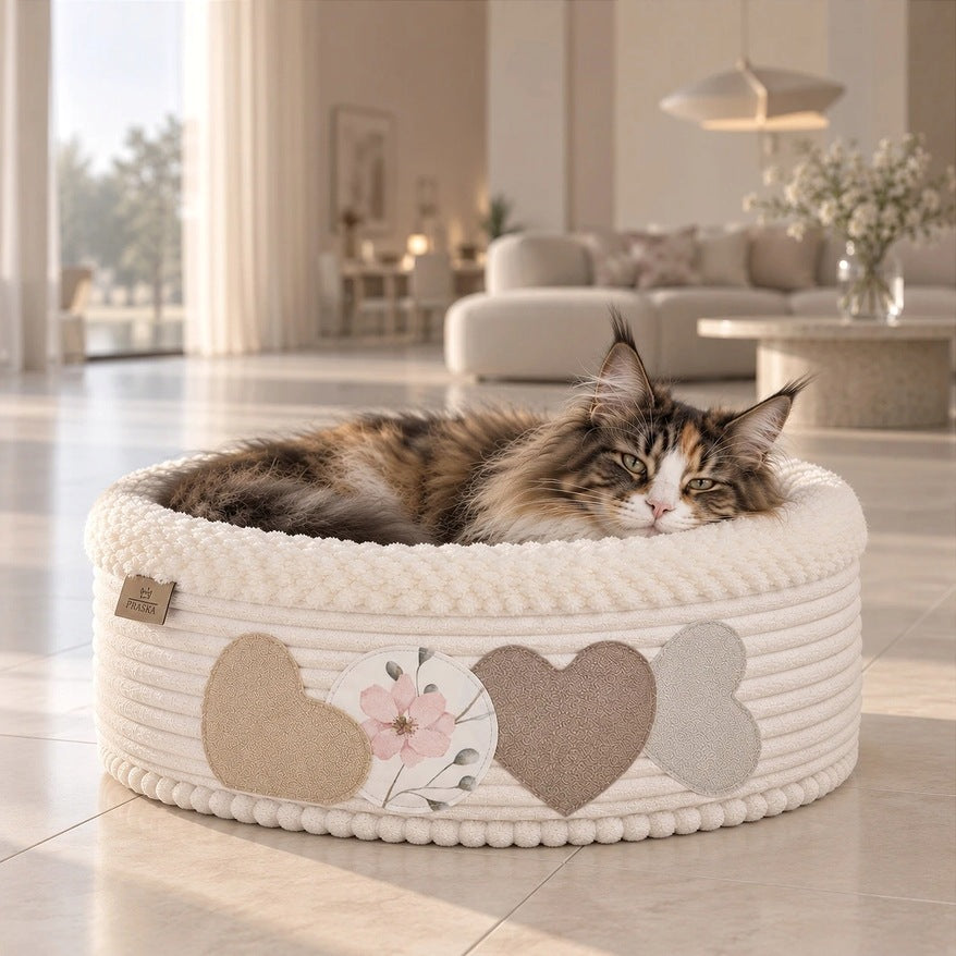 Small dog cat nest bed LOVE NATURAL NEST 45cm PREMIUM
