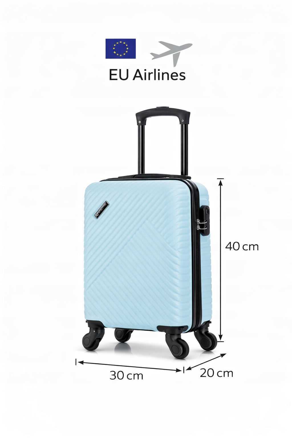 Small hand luggage 40X30X20ABS with detachable wheels Ryanair 922 Manufacturer code a-A922