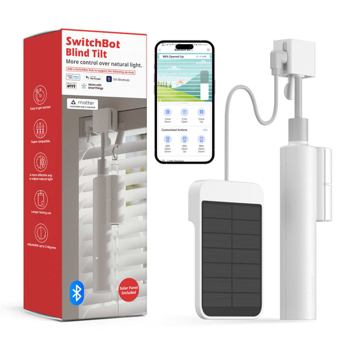 Smart Bluetooth Shutter Controller Solar Panel SwitchBot Blind Tilt