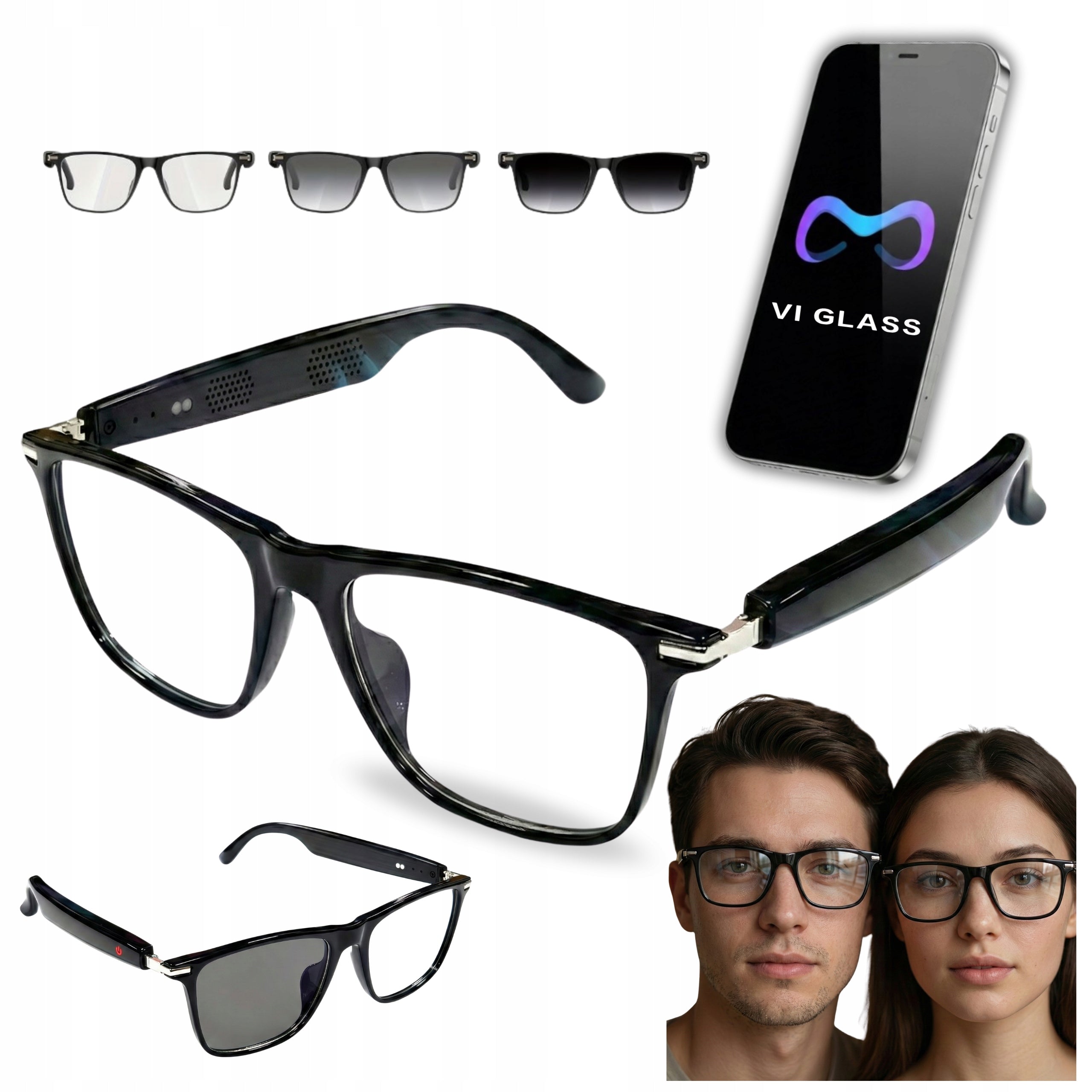 Smart Glasses AI Smart Glasses Photochromic Language Translation Live