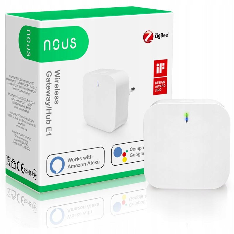 Smart Home Gateway hub ZigBee, TUYA / Smart Life, NOUS E1