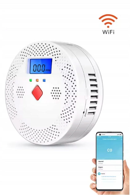 Smart Smoke Chad Sensor Wifi Alarm Detector Tuya LCD Detector