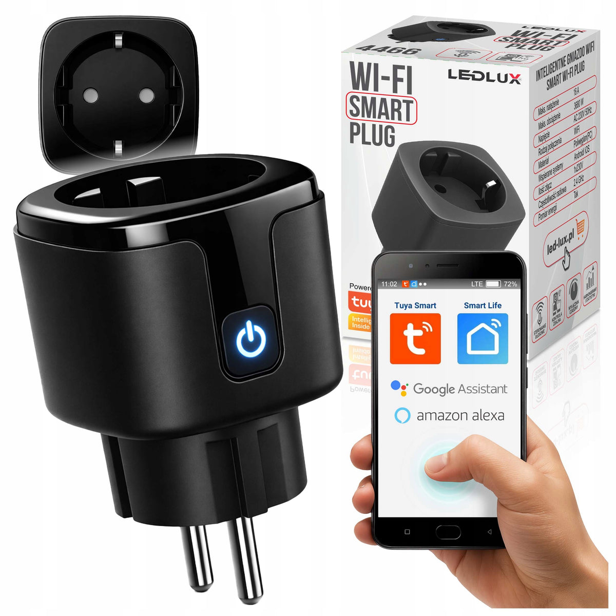 Smart Socket Programmer Time Wattmeter WIFI TUYA SMART BLACK