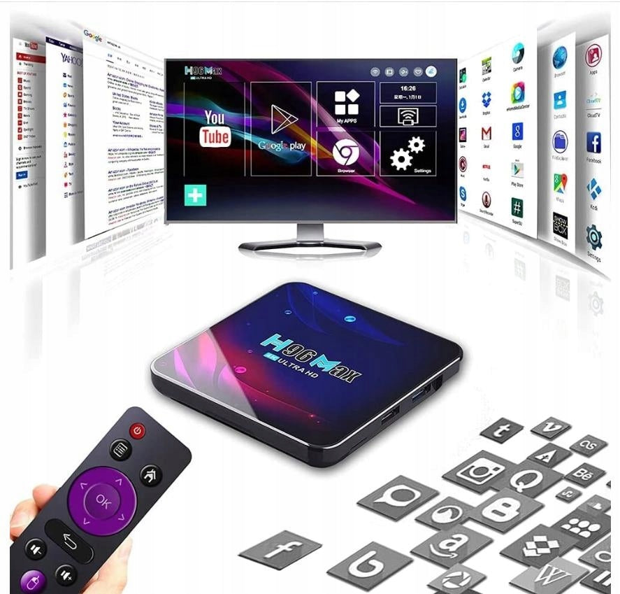 Smart TV BOX H96 MAX ULTRA HD 4K 4 64GB ANDROID 11 NETFLIX ATTACHMENT Model TV BOX H96 Max 4K ULTRA HD