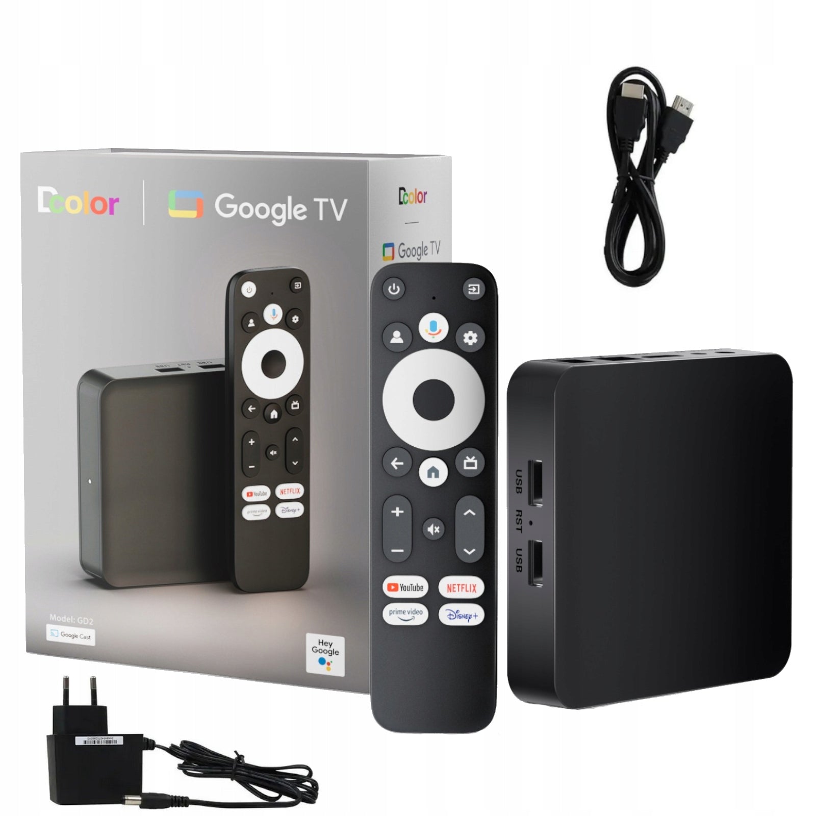 Smart TV Box GD2 Android 12 4K 2GB RAM, 32GB ROM, Wi-Fi 5G, LAN, BT 5.0