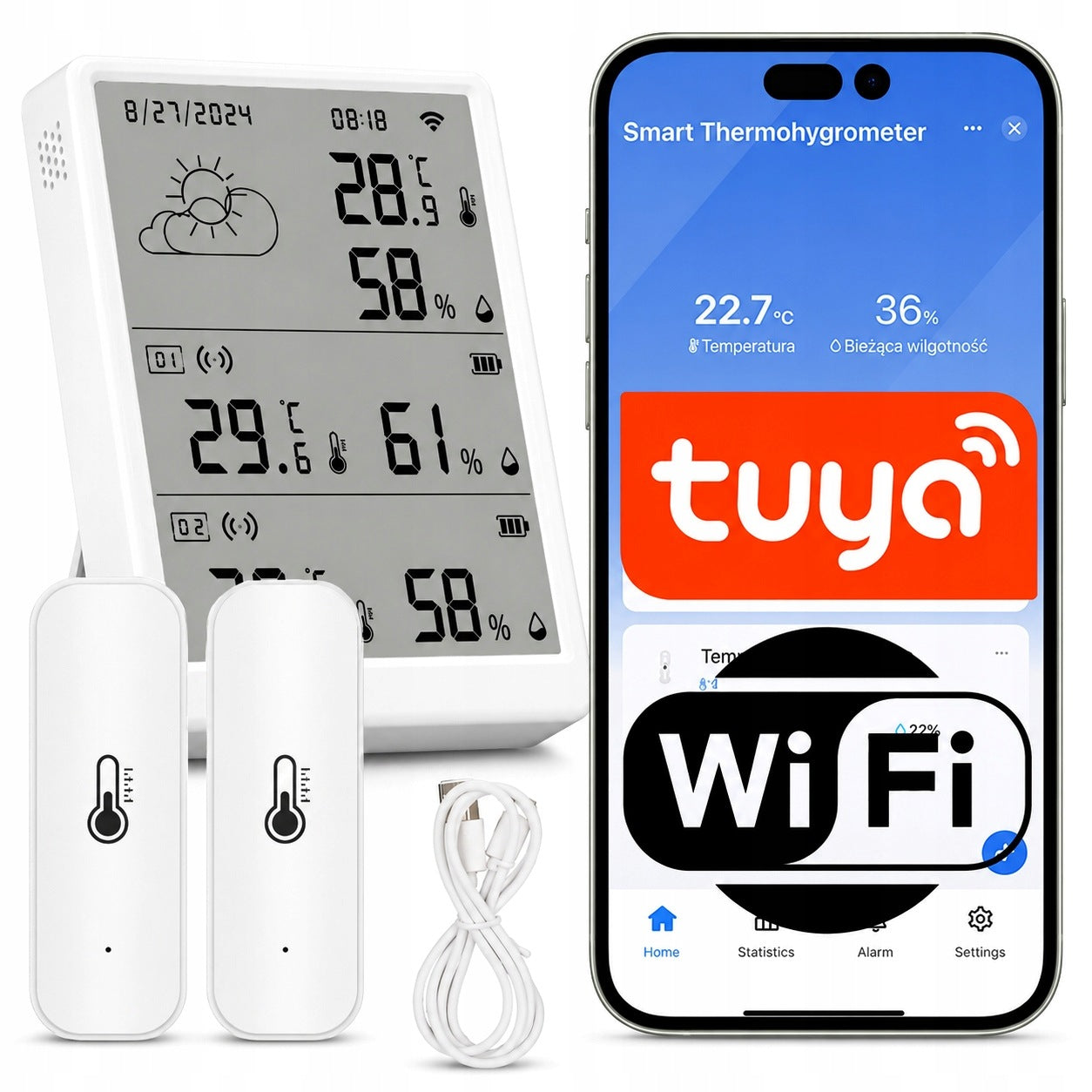 Smart Weather Station Outdoor Sensors Indoor WiFi TUYA Smart Manufacturer code 05645