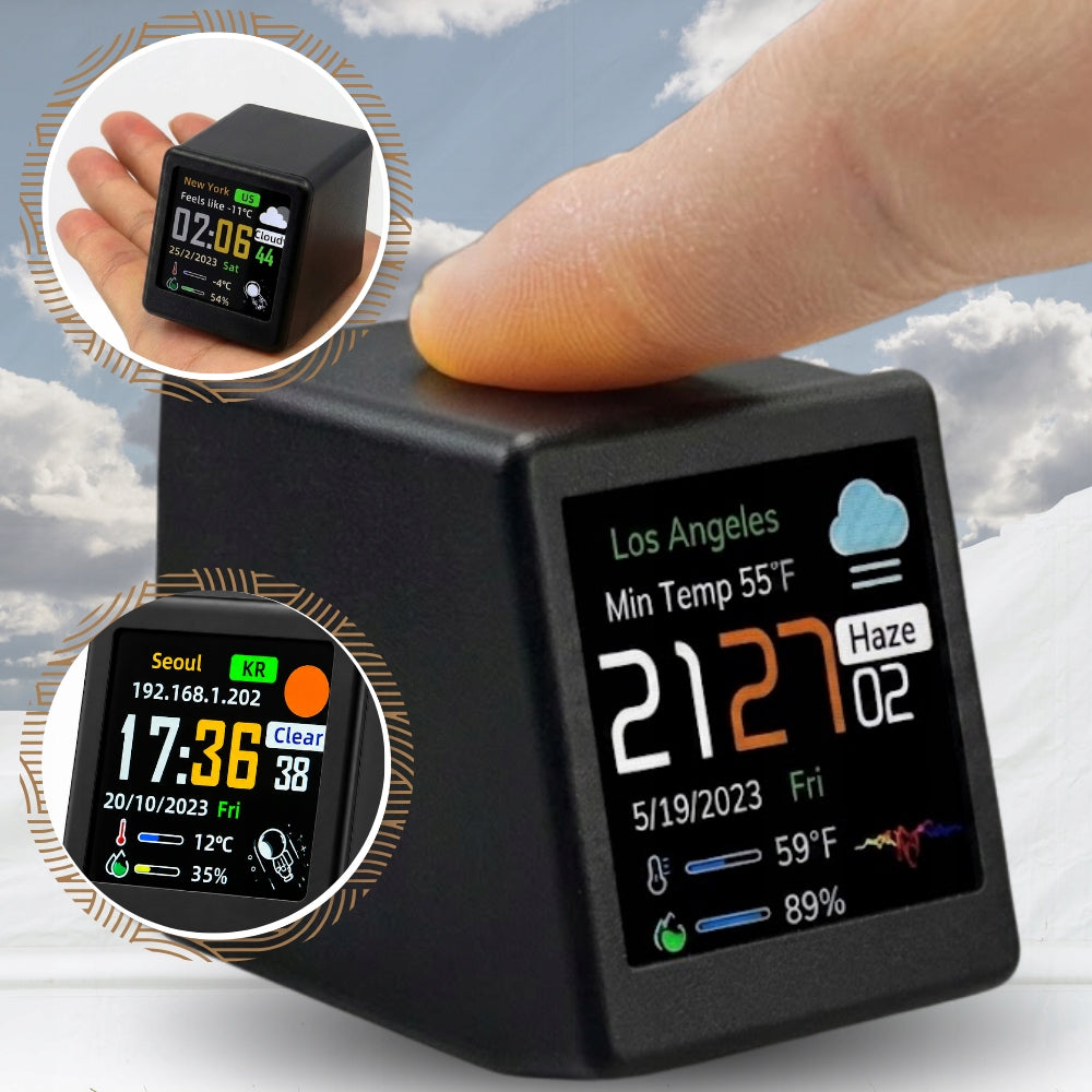 Smart Weather Station WiFi Mini Color IPS Display Clock Manufacturer code Surix-WiFi-Weather-Station