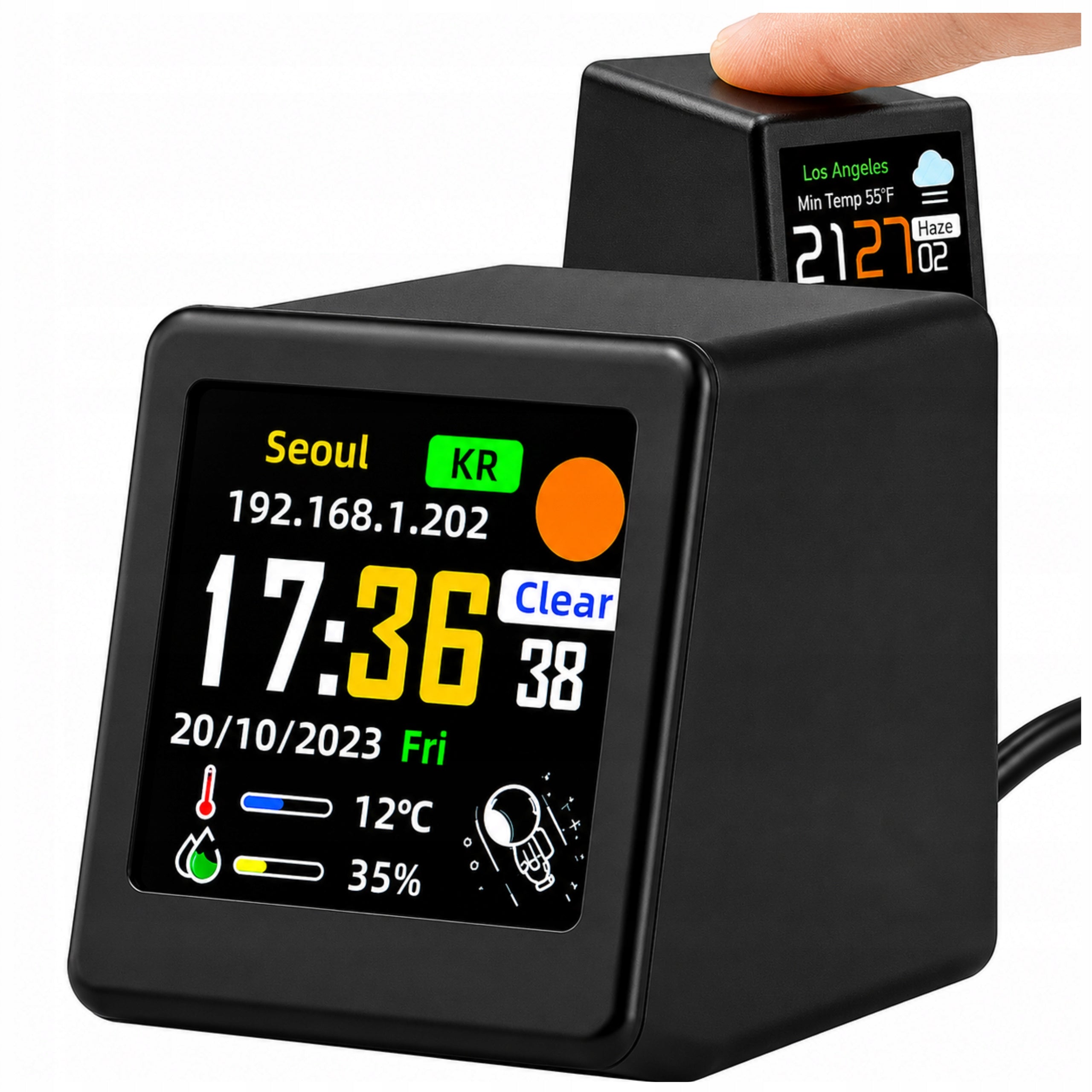 Smart Weather Station WiFi Mini Color IPS Display Clock