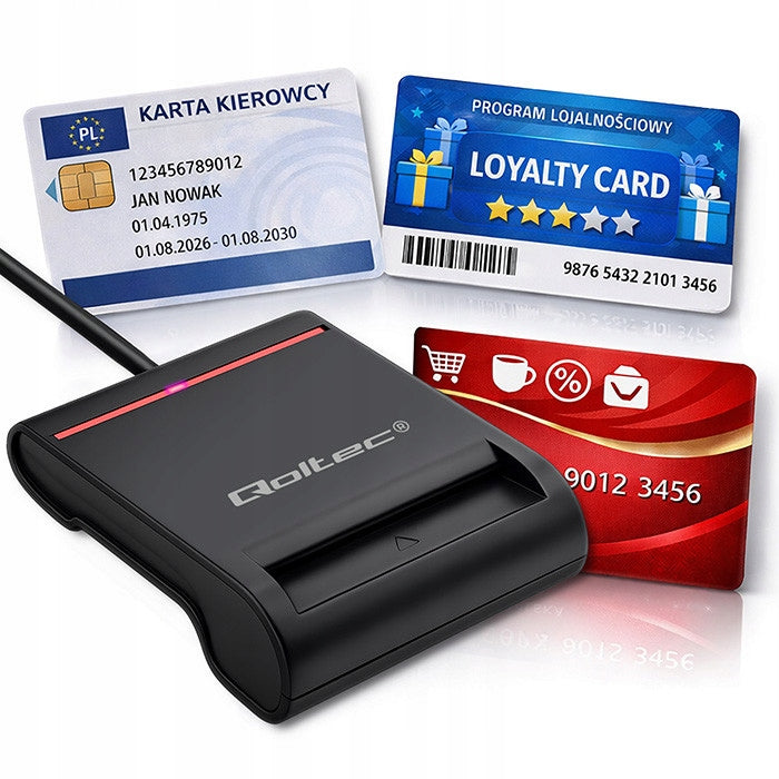 Smart chip card reader Qoltec ID SCR-0642 USB 2.0 USB type C Packaging status original