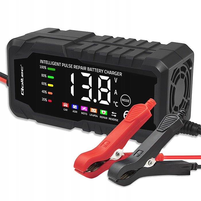 Smart rectifier 12V 6A LCD AGM GEL LiFePO4 Qoltec with repair function