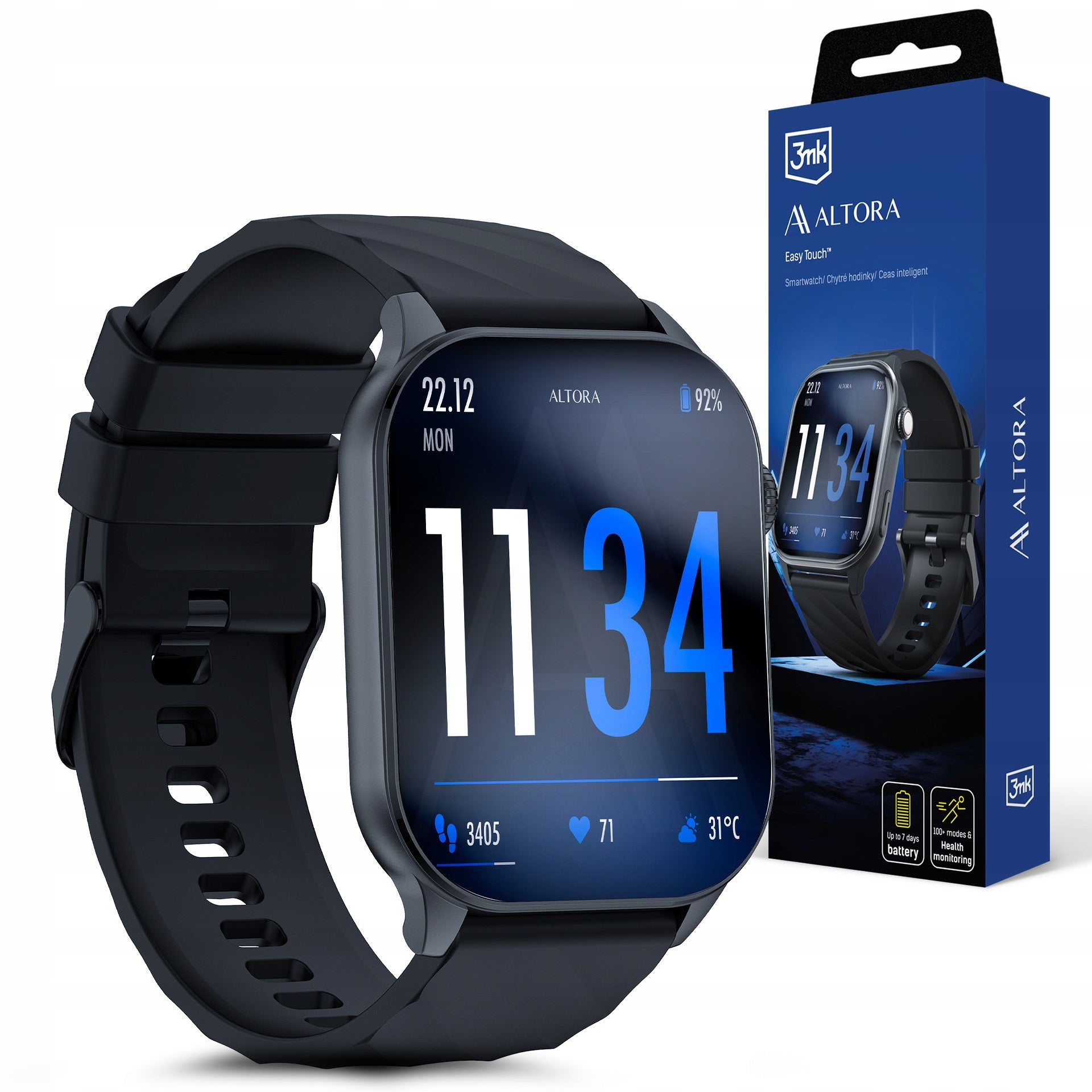 Smartwatch 3mk Altora Easy Touch 2.01" BT 5.4 Heart Rate Monitor IP67