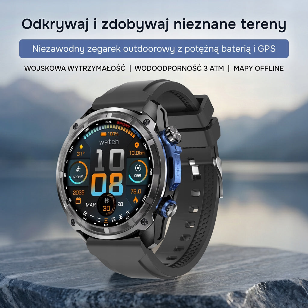Smartwatch MEN'S GPS WATCH BLACK OUTDOOR AMOLED GPS FLASHLIGHT 4GB 860mAh Packaging status original