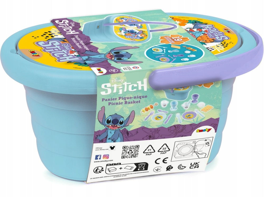 Smoby Disney Picnic Set Stitch Basket with Handle 19 Accessories