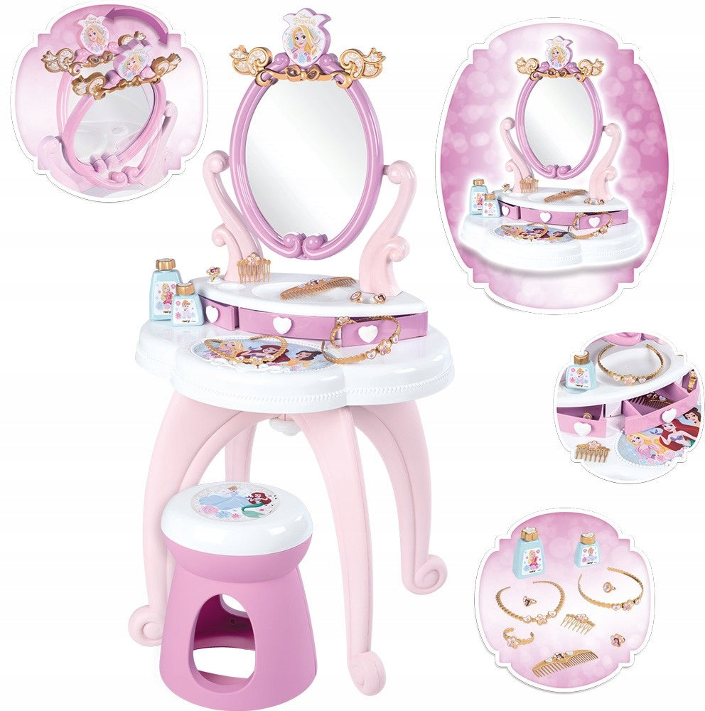 Smoby Disney Princess 2-in-1 Dressing Table with Stool