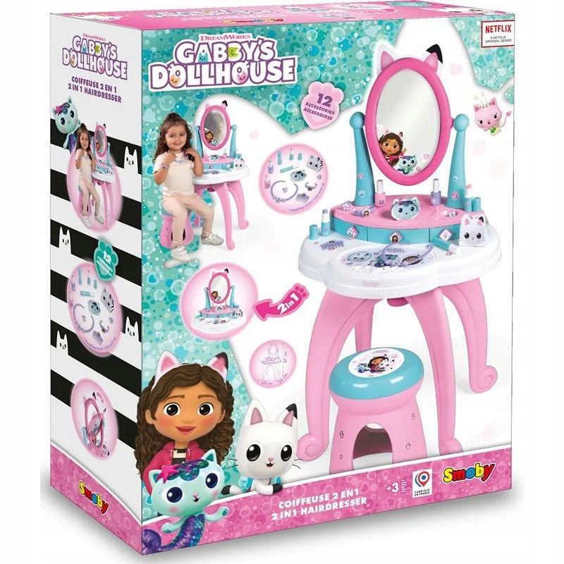 Smoby Gabby's Dollhouse 2-in-1 Dressing Table with Chair Brand Smoby
