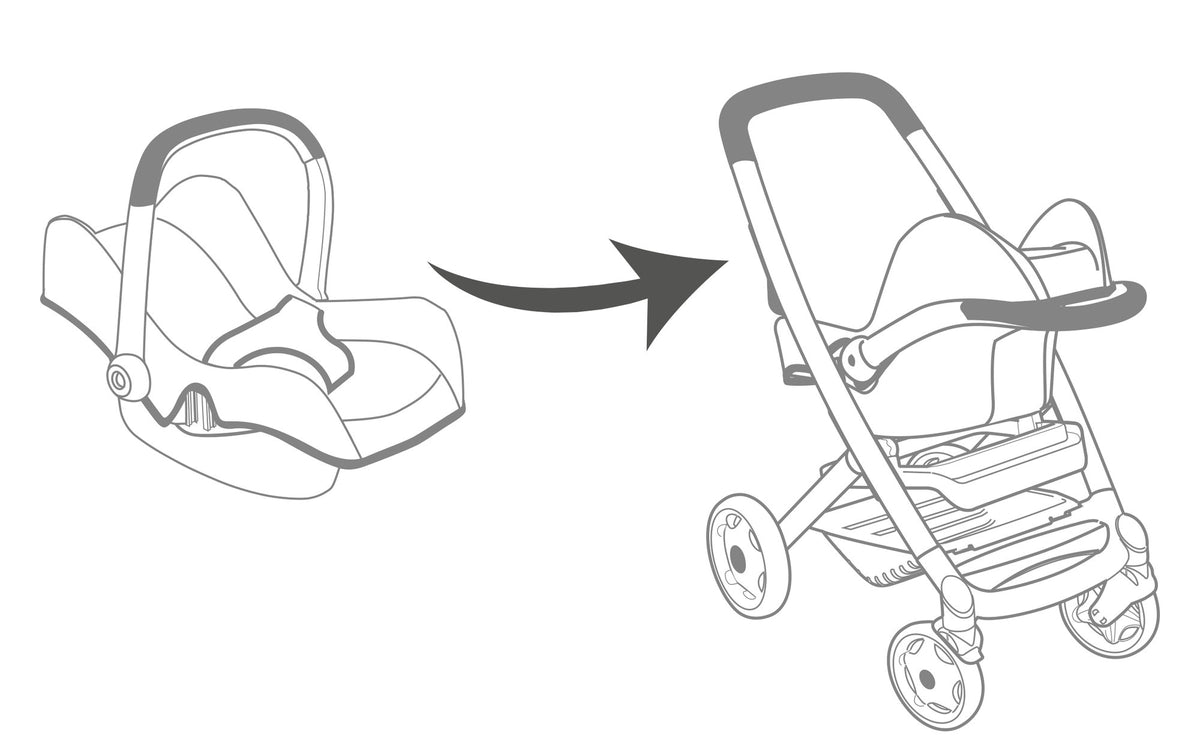Smoby MC&Q Doll Stroller 3in1 pink Brand Smoby