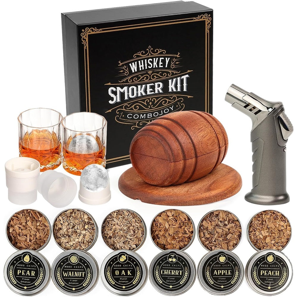 Smoker Set Wood Whiskey Gift For Guy