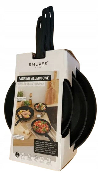 Smukee Aluminum Pans Set of 3 Pcs 20/24/28cm Black Manufacturer code 5903151069658