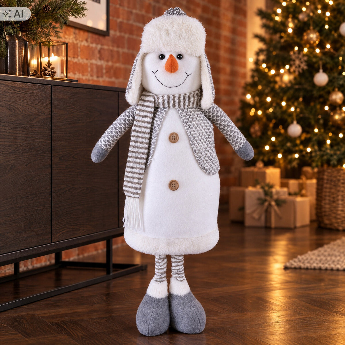 Snowman Christmas Decoration with Telescopic Legs 75 cm Living Room Decoration Brand Tajemniczy ogród