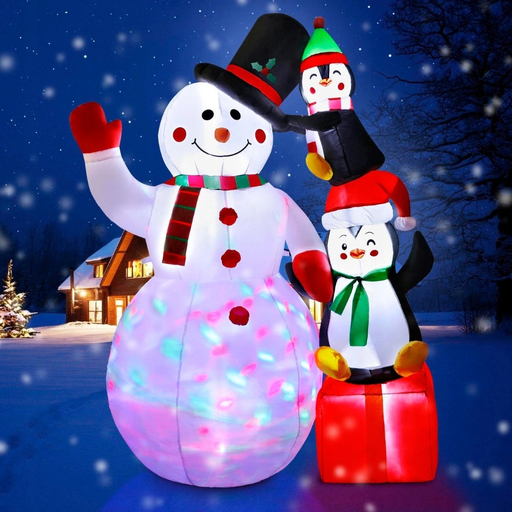 Snowman Inflatable Glowing Christmas Lighting Outdoor Garden Decoration Brand Zolta